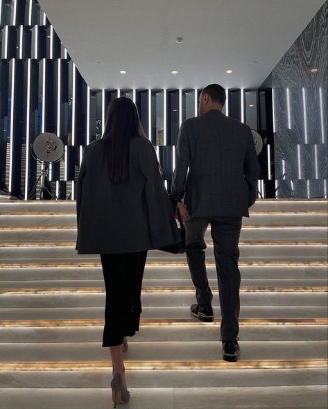 Two People, A Man, Stairs, Walking