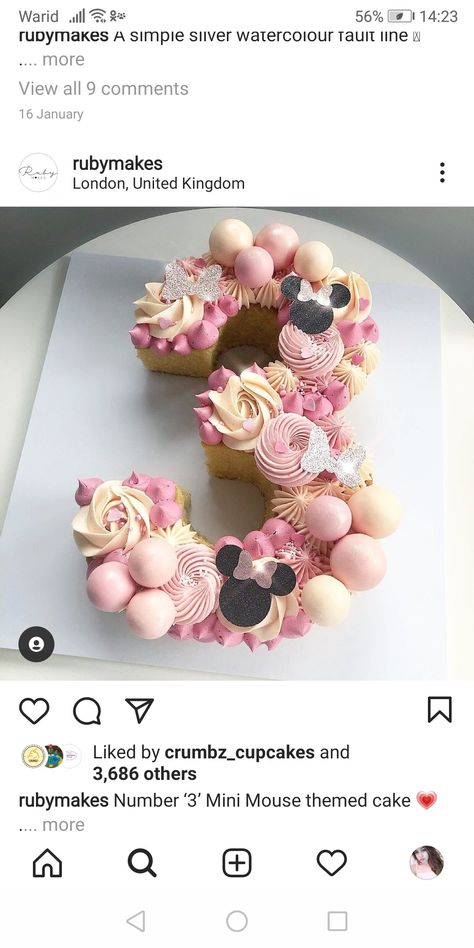 Minnie Mouse Number 3 Cake, Minnie Mouse Number 2 Cake, Cake Ideas For 3 Year Girl, Minnie Mouse Pull Apart Cake, Minnie Mouse Bday Cake, 3 Year Birthday Theme Girl Cake, Birthday Cakes For 3 Year Girl, Minnie Mouse 3rd Birthday Cake, Minnie Mouse Number Cake