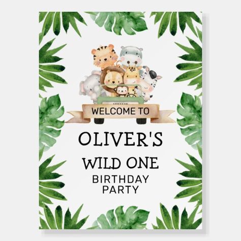 Jungle Wild One Birthday Welcome Sign Foam Board - Birthday Decoration Jungle Decorations, Wild One Birthday Invitations, Safari Theme Birthday, Foam Boards, Birthday Welcome Sign, Wild One Birthday, Wild One Birthday Party, 1st Birthday Party Themes, Jungle Birthday