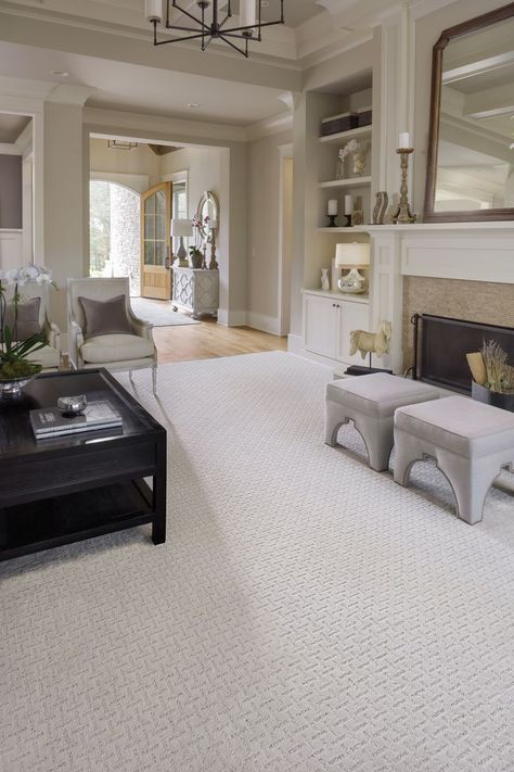 Light colored living room carpet Rug On Tile Floor Living Room, Living Room White Carpet, Home Depot Carpet Living Rooms, Textured Carpet Bedroom, Patterned Carpet Living Room, Luxury Carpet Texture, Commercial Carpet Design, Living Room Carpet Ideas, Living Room With Carpet