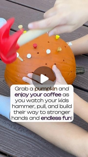 Jess | Pediatric Occupational Therapist on Instagram: "I cannot stress enough how amazing this is for preschool and kindergarten fine motor skills! In fact, kids of all ages always love this one!

Day 3 of 10 Days of Halloween Activities: Hammering Pumpkins

✅ You’re gonna wanna save this one and share with your fellow parents and teachers

It’s a must-have for 💀Halloween themed fine motor centers💀!

I’m Jess, a pediatric occupational therapist and mom of 2, sharing purposeful play that not only entertains your kids, but also supports their development

🎃This pumpkin activity is perfect for fine motor strengthening and control, visual motor accuracy, bilateral coordination, problem solving, and more!

It’s easy to set up, my kids played for 1.5 hours the first time, and keep coming back Pumpkin Volcano For Kids, Kindergarten Fine Motor, Volcano For Kids, Fine Motor Centers, Pumpkin Activity, Purposeful Play, Bilateral Coordination, Pumpkin Activities, Mom Of 2