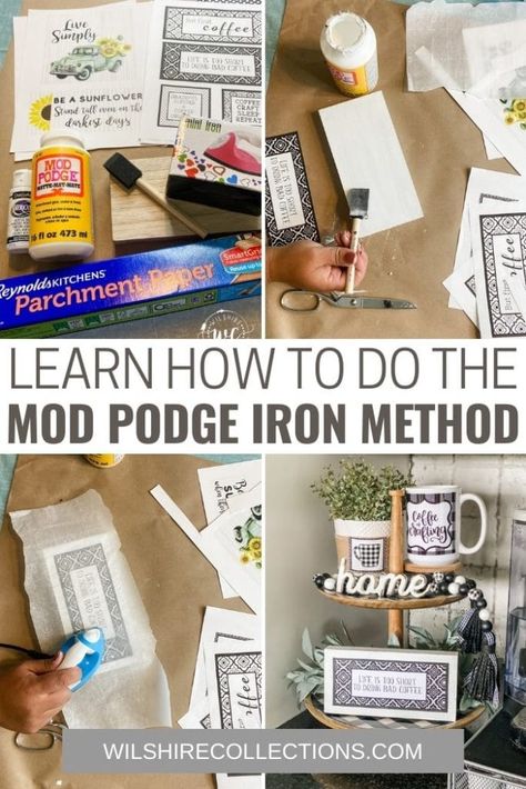 Homemade Mod Podge, Mod Podge Projects, Diy Mod Podge, Mod Podge Crafts, Craft Iron, Foto Transfer, Decoupage Diy, Modge Podge, Coffee Crafts