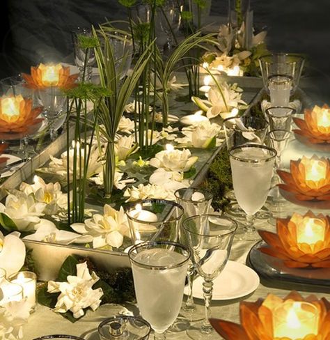 Candle Centerpieces Elegant, Preston Bailey Wedding, Water Centerpieces, Fathers Day Brunch, Preston Bailey, Beautiful Tablescapes, Table Setting Inspiration, Beautiful Table Settings, Wedding Table Settings