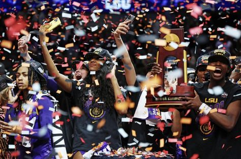 LSU Lady Tigers win their first women's national title in school history with a dominating performance, led by Angel Reese as the Most Outstanding Player. We discuss it here! Lsu Championship, Lsu Basketball, Dave Portnoy, Sheryl Swoopes, Angel Reese, Nba Mvp, Basketball Championship, Michael Johnson, Hoop Dreams