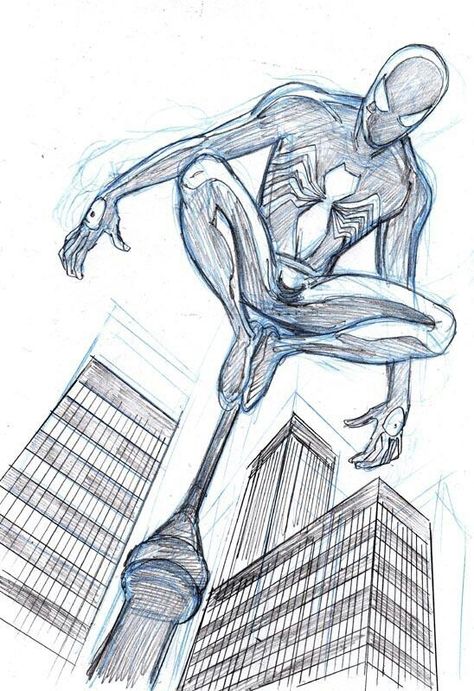 Sketch Spiderman, Venom Sketch, Drawing Spiderman, Spiderman Sketches, Comic Sketch, Marvel Art Drawings, Comic Art Sketch, Spiderman Drawing, Spiderman Art Sketch