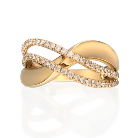 Decorate yourself in elegance with this Ring is crafted from 14-karat Yellow Gold by Gin & Grace Ring. This Ring is made up of Round-cut White Diamond (54 Pcs) 0.50 Carat. This Ring is weight 5.09 grams. This delicate Ring is polished to a high finish shine. Cross Rings, Diamond Pendants Designs, Flawless Diamond, Cute Engagement Rings, Gold Ring Designs, White Diamond Ring, Diamond Cross, Delicate Rings, Diamond Fashion