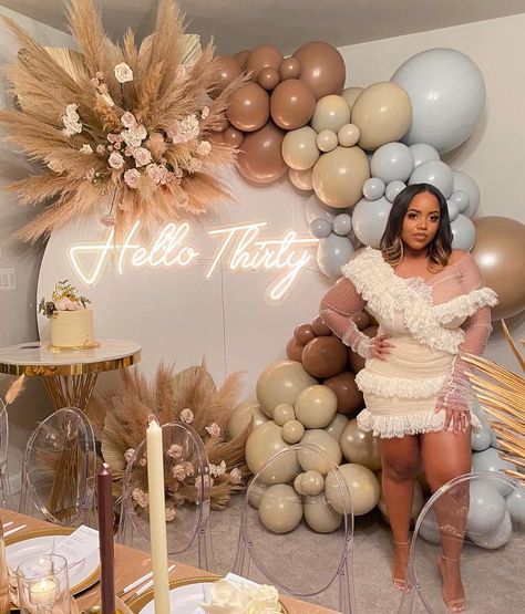 Everything Luxe Decor on Instagram: “Gorgeous backdrop for a beautiful client!! @pureopulence 😍😍Thank you for allowing us to be a part of the celebration! 🤎🤎🤎🤎 Backdrop decor…” 30th Birthday Dinner Party Ideas, Boho 30th Birthday Party, Bday Plans, Preggers Style, Birthday Celebration Ideas, 50th Birthday Party Games, 30th Birthday Ideas For Women, Birthday Outfit Ideas, Big 30