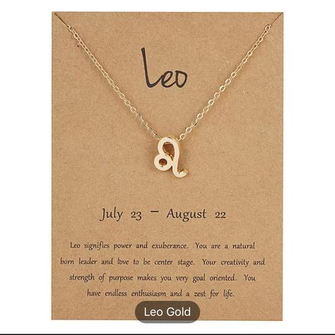 Zodiac Sign Adjustable Length Necklace In Gold For Sign Leo. Brand New Still In Packaging And Never Been Worn Zodiac Necklace Scorpio, Capricorn Pendant, Scorpio Necklace, Zodiac Pendant Necklace, Women Necklaces, Zodiac Sign Necklace, Gold Chain Choker, Sign Necklace, Constellation Necklace