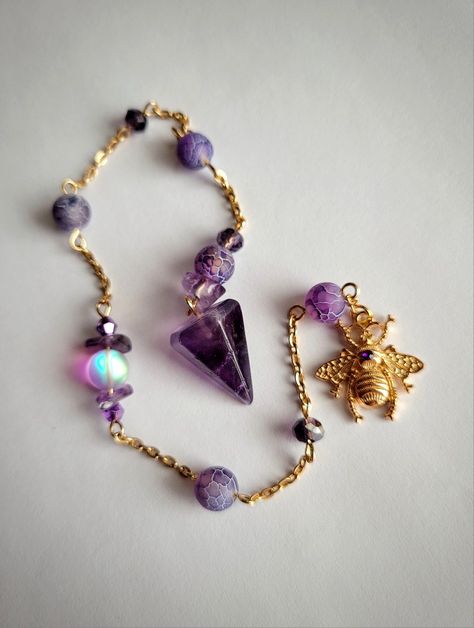 Amethyst pendulum with dyed agate beads and amethyst chips. 💜

#pendulum #amethyst #witch #crystals #diy #spirituality #handmade #foryou #Finland #suomi #käsintehty #teeseitse #askartelu #heiluri #noita #kristallit #kristalli Diy Pendulum, Amethyst Witch, Witch Crystals, Amethyst Pendulum, Dyed Agate, Crystal Pendulum, Agate Beads, Finland, Agate