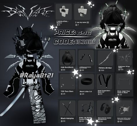 Made by @RayaBt21: https://www.roblox.com/users/1324830028/profile Outfit Ideas Emo, Emo Roblox Outfits, Cyberpunk Outfit, Roblox Emo Outfits, Emo Roblox Avatar, Couple Fits, Roblox Guy, Black Hair Roblox, Aesthetic Roblox Royale High Outfits