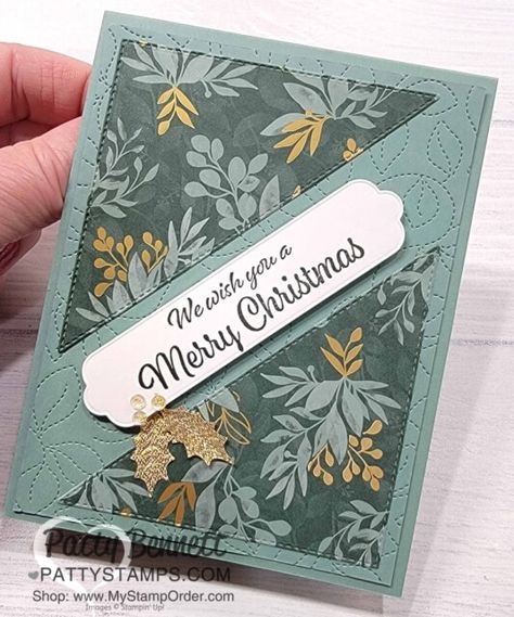 Chrismas Cards, Patty Bennett, Stamped Christmas Cards, Create Christmas Cards, Card Making Ideas, Simple Christmas Cards, Garden Designer, Homemade Christmas Cards, Christmas Card Crafts