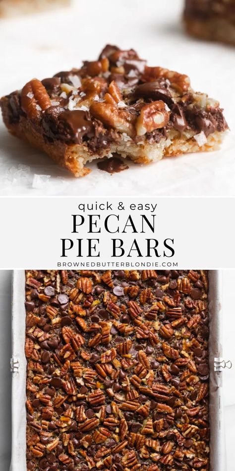 Chocolate Chip Pecan Pie Bars, Pecan Bars Recipe Easy, Thanksgiving Dessert Bars, Pecan Desserts Easy, Butter Pecan Tarts, Best Ever Pecan Pie Bars, Best Ever Pecan Pie, Easy Pecan Pie Bars, Pecan Bars Recipe