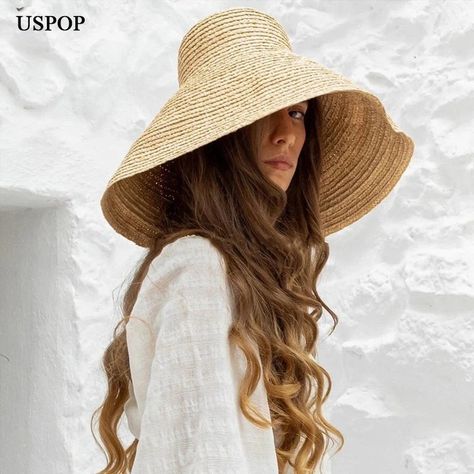 Jumbo Womens Floppy Straw Hat, Conical raffia super large brim sun hat👇 https://postdolphin.com/t/LY7KT Wide Brim Hat Women, Floppy Straw Hat, Beach Hat, Wide Brimmed Hats, Summer Hats, Sun Hat, Straw Hat, Slow Fashion, Sun Hats