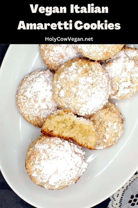 Vegan Biscuits Cookies, Vegan Italian Christmas Cookies, Vegan Amaretti Cookies, Vegan And Gluten Free Cookies, Vegan Almond Cookies, Almond Cookies Recipes, Vegan Holiday Cookies, Amaretti Biscuits, Italian Almond Cookies