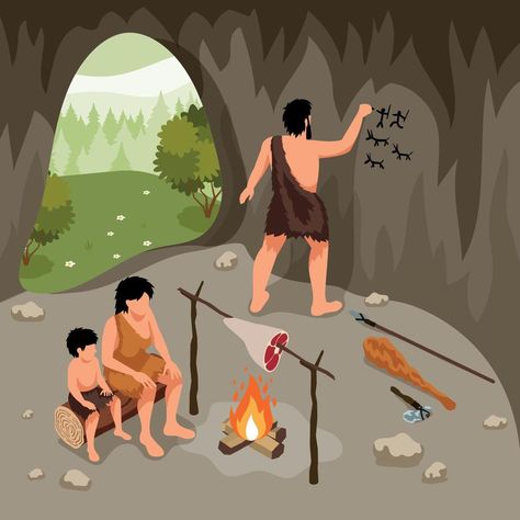 Stone Age Display, Stone Age Activities, People Composition, Archaeology For Kids, Stone Age People, Stone Age Man, Stone Age Art, Paleolithic Era, Man Drawing