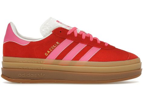 Buy and sell StockX Verified adidas shoes on StockX including the adidas Gazelle Bold Collegiate Red Lucid Pink (Women's) and thousands of other sneakers with price data and release dates. Colorful Adidas, Pink Gazelles, Adidas Gazelle Bold, Pink Core, Gazelle Bold, Converse New, Adidas Shoes Women, Luxury Sneakers, Swag Shoes