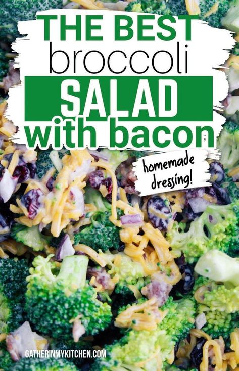 This is such an easy broccoli salad with bacon recipe. It is the perfect Thanksgiving side dish, or with your Christmas dinner. Best Broccoli Salad, Best Broccoli Salad Recipe, Broccoli Salad With Bacon, Salad Recipes With Bacon, Creamy Broccoli Salad, Pork Ribs Grilled, Easy Broccoli Salad, Best Broccoli, Broccoli Cauliflower Salad