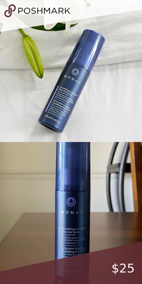 Monat Global Smoothing Anti-Frizz Blow Out Spray Softer Hair, Anti Frizz, Blow Out, Block Style, Unique Plants, Anti Frizz Products, Soft Hair, Energy Drink Can, Red Bull