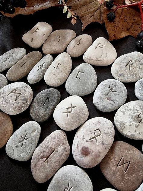 Rune Divination, Runes Stones, Norse Legend, Divination Runes, Witch Herbs, Pagan Decor, Sea Stones, Rune Symbols, Norse Myth