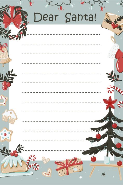 Dear santa letter template. Download it at freepik.com! #freepik #santa #template #letter #vector Santa Claus Letter Template, List Do Mikołaja, Christmas Letter From Santa, Christmas Letter Template, Santa Claus Letter, Santa Letters, Dear Santa Letter, Santa Template, Christmas To Do List