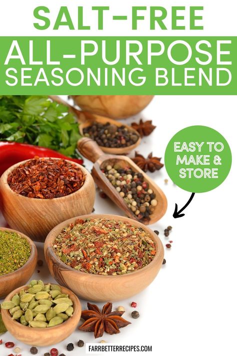 As its name suggests, all-purpose seasoning is a way to easily add complex flavors to your dishes without having to measure out multiple spices separately. What makes ours so special is we created a salt-free version. A beautiful blend of delicious spices. Low Sodium Spices, Low Salt Seasoning Mixes, Seasoning Without Salt, Salt Free Taco Seasoning Recipes, No Sodium Seasoning Blends, Low Sodium Seasoning Blends, Salt Free Seasoning Blends, Season Blends, Seasoning Salt Recipe