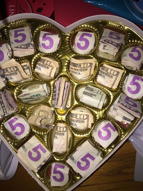 Valentine Money Heart How To Make Hearts Out Of Money, Heart Out Of Money, Money Shaped Like A Heart, Money Heart, Money Hearts Dollar Bills, Heart-shaped Jewelry For Valentine's Day With Gift Box, Valentine Gift Baskets, Money Cake, Valentine Chocolate