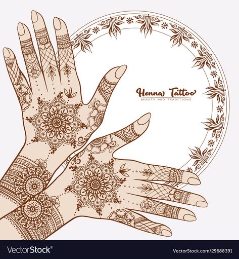 Indian Henna Tattoo, Wedding Invitation Gift, Traditional Mehndi Designs, Hena Designs, Indian Henna, Tattoo Vector, Female Hands, Mehndi Style, Henna Ideas