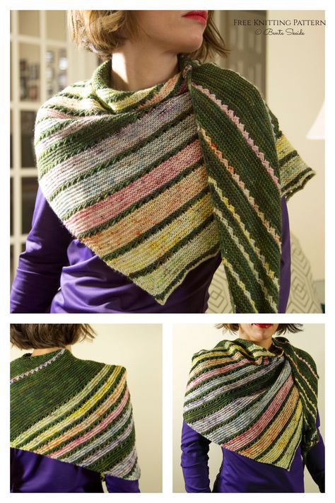 Switchback Shawl Free Knitting Pattern - Knitting Pattern Mini Skein Projects, Free Knit Shawl Patterns, Knitting Space, Cowl Knitting, Colorwork Knitting, Cowl Knitting Pattern, Free Scarf, Knit Shawl, Pattern Knitting