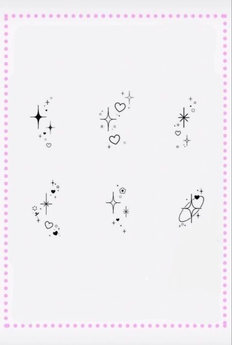 Star Tattoo Aesthetic, Heart Star Tattoo, Kaomoji Tattoo, Heart And Star Tattoo, Simple Matching Tattoos, Vintage Aesthetic Tattoos, Minimal Tattoo Designs, Minimal Tattoo Ideas, Tattoos Cute