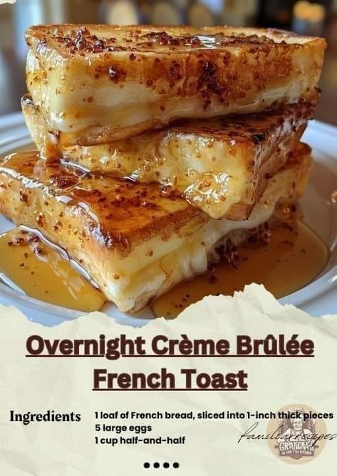 Valerie Bertinelli Recipes | Overnight Crème Brûlée French Toast | Facebook Crème Brûlée French Toast, Brulee French Toast, Creme Brulee French Toast, Quick Soup Recipes, French Toast Ingredients, Toast Pizza, Quick Soup, Overnight French Toast, Breakfast Brunch Ideas