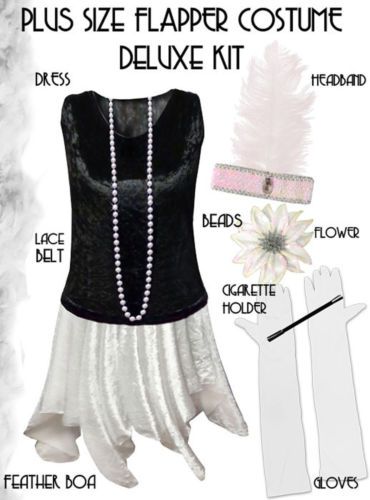 Black-White-Roaring-20s-PLUS-SIZE-Flapper-Dress-Halloween-Costume-1x-to-8x Plus Size Flapper, Plus Size Flapper Costume, Plus Size Flapper Dress, 20s Costume, Speakeasy Party, 1920s Costume, Roaring 20, Plus Size Costume, Halter Wedding Dress