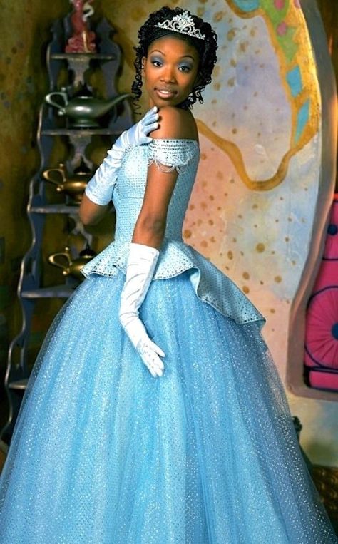 Brandy Norwood as Cinderella - 1997 Brandy Cinderella, Cinderella Diy, New Cinderella Movie, Cinderella Ballgown, Black Disney Princess, Rodgers And Hammerstein's Cinderella, Disney World Princess, Princess Elsa Dress, Brandy Norwood