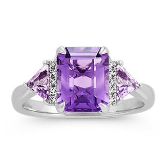 Amethyst Ring In White Gold, Purple Diamond Ring, Purple Engagement Rings, Amethyst Rings, Purple Stuff, Purple Ring, Gold Amethyst Ring, Amethyst Ring Engagement, Jewelry Purple