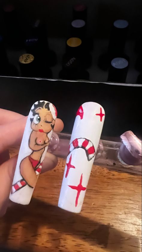 Betty boop christmas nail art Betty Boop Nail Art, Betty Boop Nails, Betty Boop Christmas, School Nails, Xmas Nails, Christmas Nail, Christmas Nail Art, Betty Boop, Christmas Nails