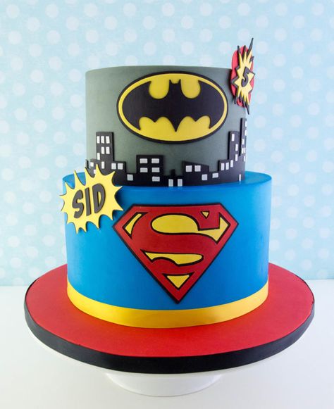 Superheroes! - Cake by Maria Birthday Cake Ideas For Boys, Superhero Cakes, Super Hero Cake, Batman Birthday Cakes, Superman Cakes, Superhero Birthday Cake, Batman Cake, Superhero Cake, Batman Birthday