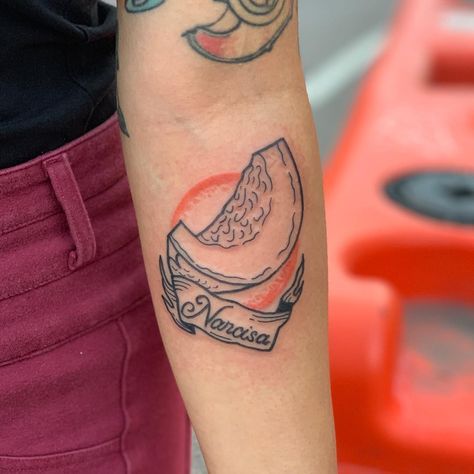 Cantaloupe Tattoo, Dedication Tattoos, Football Helmet, A Football, Body Tattoos, Tattoos And Piercings, Football Helmets, Small Tattoos, Skull Tattoo