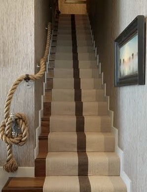 Rope Handrail Inspiration | THE CAVENDER DIARY Nautical Rope Decor, Strand Decor, Rope Railing, Cottage Plans, Rope Decor, Lan Can, Island House, Renovation Design, Nautical Home