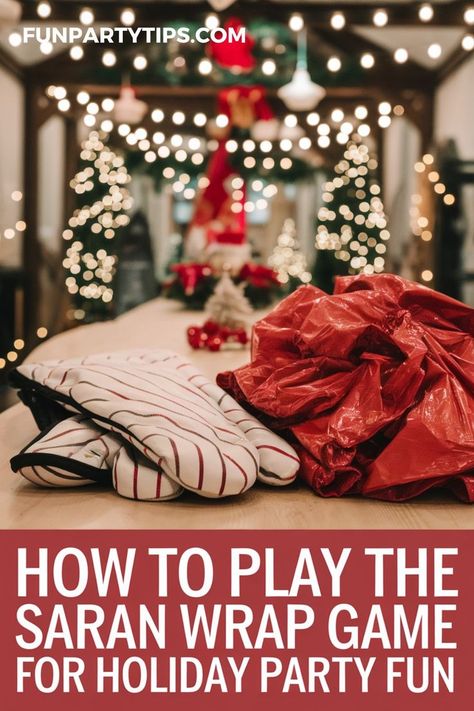 Looking for a unique Christmas gift exchange idea? Or maybe a fun family Christmas tradition. The hilarious Saran Wrap Ball Game adds layers of fun to family gatherings! Learn how to play the Saran Wrap Ball game and fun gift ideas. Unwrap small treasures, make memories, and bring on the laughs this holiday season. Perfect for family game nights or holiday parties. Saran Wrap Christmas Game, Games For Big Groups, Wrap Ball Game, Saran Wrap Ball, Saran Wrap Game, Ultimate Christmas Party, Saran Wrap Ball Game, Fun Holiday Games, Christmas Games For Adults