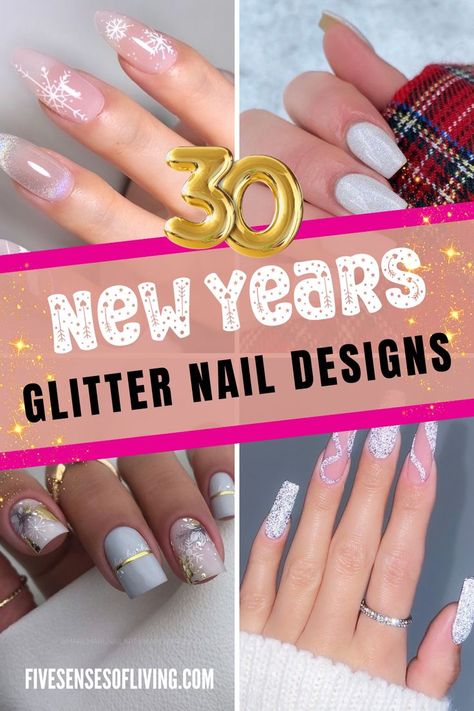 30 Glamorous New Years Party Nail Designs for 2023 New Years Nail Designs 2025, New Year’s Eve Gel Nail Ideas, January Nail Designs New Years 2024, New Year Nails Design 2023, Flashy New Years Nails, New Year’s Eve French Nails, New Years Nails 2023 Trends, January Nail Designs New Years, Christmas/new Years Nails