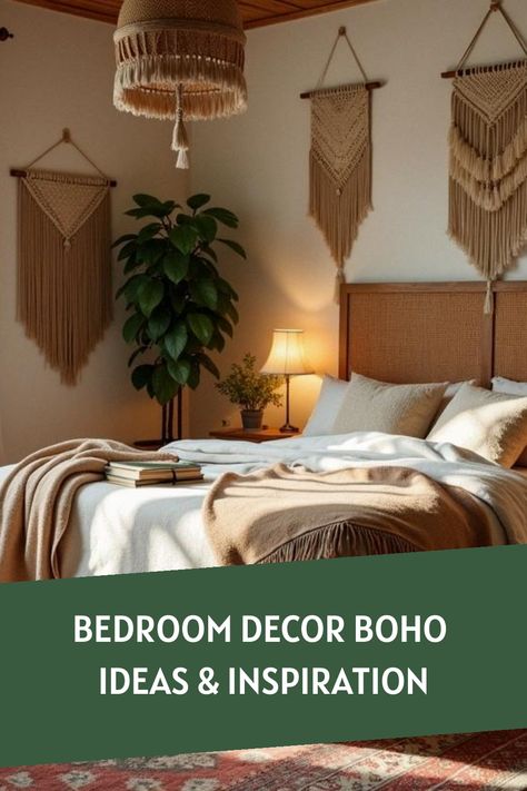 Bedroom Decor Boho Ideas & Inspiration Space Bedroom Decor, Eclectic Bedding, Scandinavian Decor Living Room, Boho Ideas, Chic Wall Art, Space Bedroom, Sanctuary Bedroom, Bedroom Decor Inspiration, Bohemian Bedroom Decor