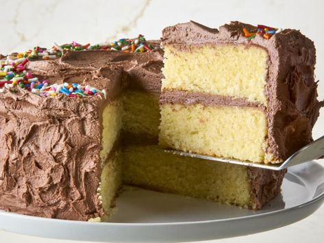 My Best Yellow Cake Recipe (So Moist & Fluffy) | The Kitchn Homemade Yellow Cake, Moist Yellow Cakes, Yellow Cake Recipe, Shugary Sweets, Waffle Cookies, Fudge Frosting, Box Cake Mix, Baked Goodies, Baking Mixes