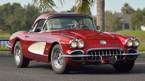 C1 Corvette, 1958 Corvette, Corvette For Sale, Kissimmee Florida, Corvette Convertible, Car Sales, American Icons, Candy Apple Red, Chevy Corvette