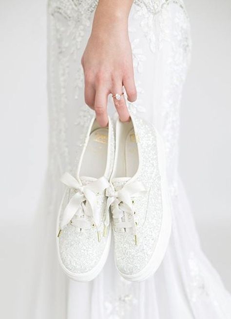 Brides! Kate Spade and Keds Just Released Comfy Wedding Sneakers — Shop Them Now Kasut Kahwin, Kate Spade Wedding Shoes, Shoes With Bows, Kate Spade Wedding, Fun Wedding Shoes, Kate Spade Keds, Wedding Shoes Comfortable, Wedding Sneakers, Wedding Boots