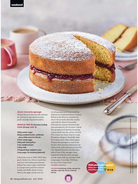 Cottagecore Baking, British Baking Show Recipes, High Tea Food, Dessert Book, Victoria Sponge Cake, Baking 101, Basic Cake, Vanilla Cake Recipe, Victoria Sponge