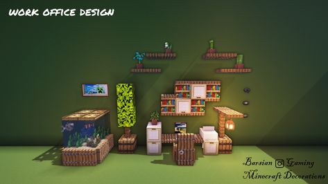 Minecraft Reception Desk, Minecraft Carpet Ideas, Minecraft Workbench, Minecraft Office Ideas, Minecraft Office, Work Office Design, Minecraft Hacks, Minecraft Tutorials, Minecraft Interior