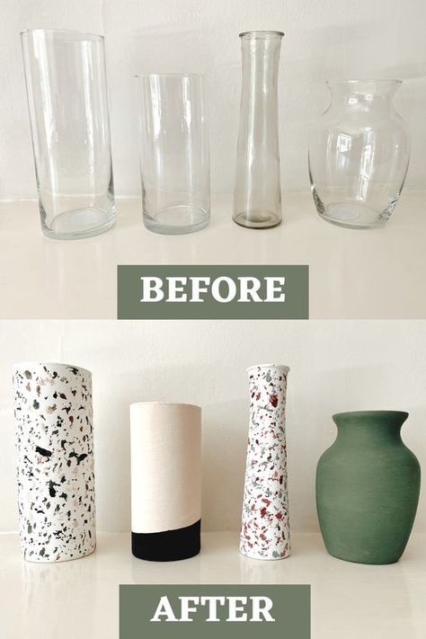 Diy Vases Centerpiece, Y’all Vase Decor, Diy Decoration Pieces, Vase Stand Ideas, Dipped Vase Diy, Home Decor Vases Ideas, Vase Organization Ideas, Jar Diy Decoration, Vase Styling Inspiration