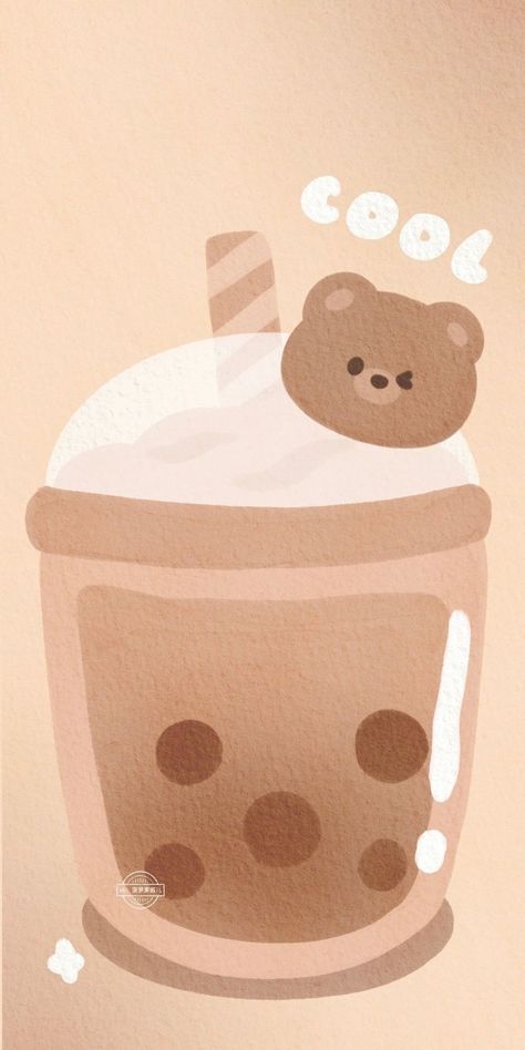 Boho Aesthetic Drawing, Boba Bear Wallpaper, Brown Bear Wallpaper, خريطة ذهنية, Tea Wallpaper, Teddy Bear Wallpaper, Whatsapp Wallpaper Cute, Iphone Wallpaper Classy, Pretty Wallpapers Tumblr