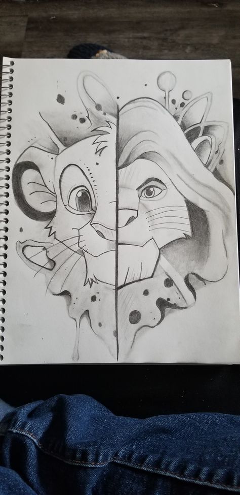 Re drew young/adult simba Drawings On Lined Paper, Disney Character Sketches, Colored Pencil Art Projects, Easy Disney Drawings, Disney Art Drawings, Cool Pencil Drawings, Easy Doodles Drawings, Easy Drawings Sketches, Art Drawings Sketches Creative