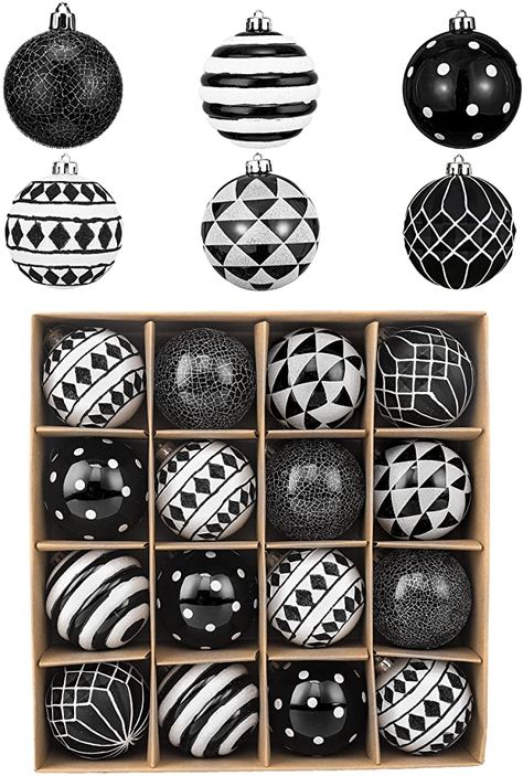 Black White And Gold Christmas, Black Xmas Tree, Black White Christmas Tree, Winter Black And White, Black Christmas Tree Decorations, White Xmas Tree, Black Christmas Decorations, Black And White Christmas, Black White Christmas