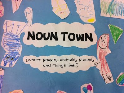 Noun Town, Nouns First Grade, Nouns Kindergarten, Kindergarten Grammar, Teaching Nouns, Kindergarten Esl, Nouns Activities, Verbs Activities, Beginning Math